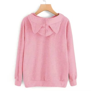 Sweat-shirt à capuche personnalisé en molleton de coton épais avec oreilles de chat et de lapin, streetwear de haute qualité, 400 g/m², pull à capuche OEM - Product Image 2