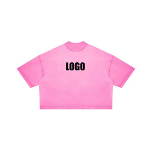 Último Diseño, Nueva Llegada, Camisetas Cortas de Alta Calidad con Hombros Caídos para Hombre y Mujer, Ropa al por Mayor Unisex - Product Image 4