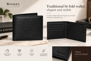 Beena's Genuine Leather Slim Bifold <b>Wallet</b> <b>Men</b> Minimalist Fold Closure Waterproof Fashion <b>Card</b> <b>Holder</b> Daily Use Gift Solid - Product Image 5
