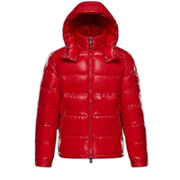 Veste d'hiver décontractée pour homme Afernon Industry, rouge, à capuche, épaisse, rembourrée, fermeture éclair, rembourrage en polyester, coupe-vent