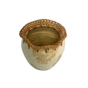 Jarrón de bambú hecho a mano con incrustaciones de cáscara de huevo, jarrón decorativo ecológico Vintage, maceta de mosaico de concha Natural, decoración del hogar, exhibición de mesa de fiesta - Product Image 3