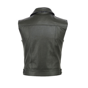 Chaleco sin Mangas para Hombre GURUNA Z INDUSTRY, Negro, de PU, Resistente al Viento, con Logotipo Grabado en Relieve en la Parte Delantera, para Motociclismo, para Todas las Estaciones - Product Image 3