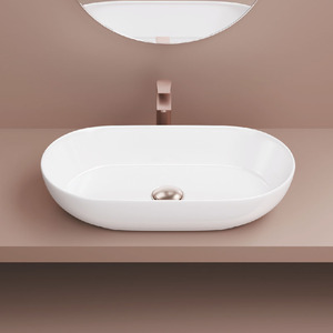 Ceramic Eco-Friendly Bathroom Sink Polished Finish Modern Minimalist Design Freestanding Vanity <b>Top</b> Installation 5-Year Warranty - Product Image 2
