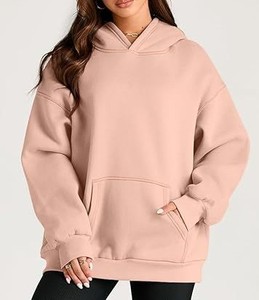 New Arrival Women's Casual Pullovers Trendy Long Sleeve Oversize Hoodie with Solid <b>Colour</b> Print Hoodies & Sweatshirts - Product Image 2