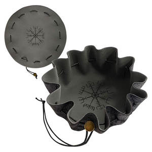 Plateau à dés pliable en cuir PU, plateau hexagonal pour lancer les dés, sac de rangement pour jeux de table - Product Image 2