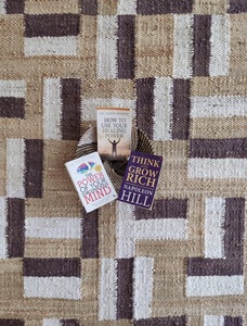 Handmade Jute Area <b>Rug</b> Modern Geometric <b>Boho</b> <b>Rug</b> Natural Flat Weave Carpet Eco Friendly HARI ENTERPRISES HE416 Living Room <b>Rug</b> - Product Image 4