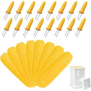 Set di 16 Pezzi Porta Pannocchie di Mais, 8 Piatti per Mais con Spalmatore di Burro, Kit Essenziale per la Cucina - Product Image 1