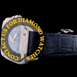 Reloj de Pulsera de Cuero Azul con Diamantes de Moissanita, Estilo Único y Hermoso, Caja Cuadrada con Esfera de Números Romanos, Joyería Personalizada - Product Image 6