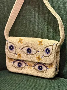 Custom Handmade Embroidered Indian Bohemian Design Women <b>Beaded</b> Shoulder Bags Cotton Lining <b>Magnetic</b> Closure Evening Party - Product Image 5