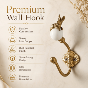 <b>Decorative</b> Rabbit Brass Wall <b>Hook</b> Vintage Wall Mounted <b>Coat</b> <b>Hook</b> Heavy Duty Key Towel Bag Hanger Antique Home Organizer decor - Product Image 5