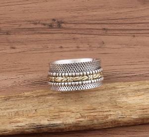 Bague de mariage en argent sterling 925 sertie de pierres, pour femmes et hommes, minimaliste, polie, empilable, bijoux de fête - Product Image 3