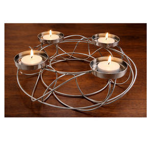 Porte-bougie décoratif en acier inoxydable avec finition polie pour centre de table d'hôtel et de restaurant - Product Image 1