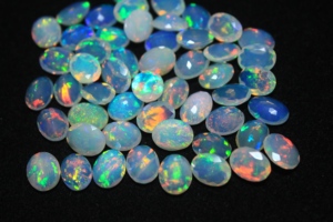 Opale naturelle éthiopienne Welo, taille cabochon ovale, multi-feux, facettée, 6*8mm, pour la fabrication de bijoux, prix de gros. - Product Image 2