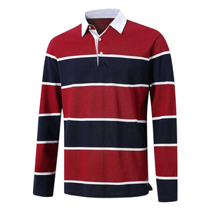 Chemises polo pour hommes, 2 boutons, coton, manches longues, piqué, col golf, chemises basiques respirantes, douces, classiques - Product Image 5
