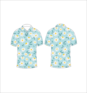เสื้อโปโลพิมพ์ลายดอกเดซี่สีฟ้าอ่อนสำหรับผู้ชายแขนสั้นลำลองแฟชั่นฤดูร้อนเสื้อกอล์ฟระบายอากาศได้ - Product Image 6