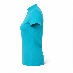 Camiseta Personalizada de Manga Corta con Cuello Redondo para Mujer, Color Turquesa, Corte Clásico Ajustado, en Jersey de Algodón Suave y Elástico - Product Image 4