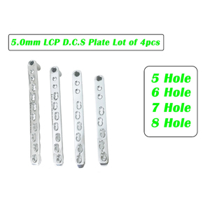 Ensemble de plaques LCP DCS vétérinaires de 5,0 mm, 4 pièces, implant orthopédique en acier inoxydable - Product Image 1