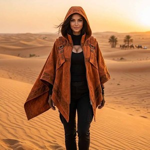 ผ้าคลุมไหล่สไตล์ทหาร, เสื้อคลุมเทคแวร์, ผ้าคลุมสไตล์ไซเบอร์พังก์, ชุดผ้าคลุมไหล่ผ้าแคนวาส - Product Image 1