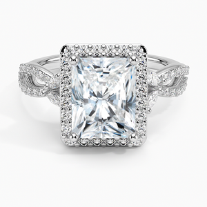 BOJ <b>Ring</b> 0123 Radiant Cut 925 <b>Silver</b> Luxe Floral Prong Setting <b>Solitaire</b> Diamond <b>Ring</b> 2ct D Color VVS1 Moissanite GRA Certified - Product Image 1