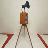 Ensemble de photomaton vintage rétro en bois pour mariage avec fonction d'impression instantanée, compatible avec les smartphones, les appareils photo et les iPad