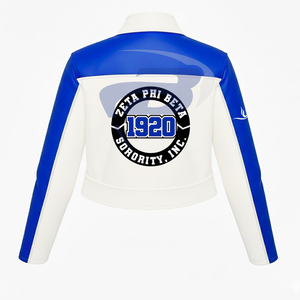 Zeta phi Beta zpb sorority เสื้อแจ็คเก็ตหนัง PU คุณภาพสูงทรงสลิมฟิตแจ็คเก็ตสำหรับแข่งรถปรับแต่งโลโก้ได้ - Product Image 3