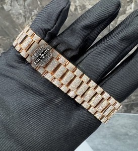 Montre mécanique unisexe de luxe en acier inoxydable, style antique, avec cadran entièrement serti de diamants en moissanite – Offre spéciale - Product Image 5