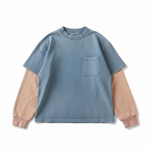 เสื้อยืดสองชั้นหรูหรา ผ้าเนื้อนุ่ม สวมใส่สบาย มีสไตล์ สำหรับผู้ชายและผู้หญิง ใส่ลำลองได้ทุกวัน ใส่เที่ยวข้างนอก ดีไซน์ทันสมัย - Product Image 3