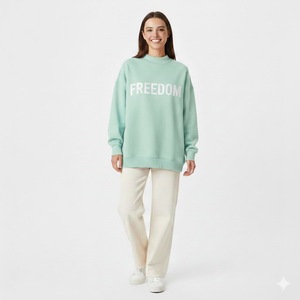 Women's Fully Customized Printed Pullover Mockneck Sweatshirt Winter Polyester/Cotton Fleece Breathable Anti-Shrink High Quality - Product Image 6