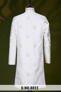 Conjunto Indo-Occidental de Diseño Floral Pastel para Hombre, con Tela TR Lachko y Adornos de Cuentas - Product Image 3