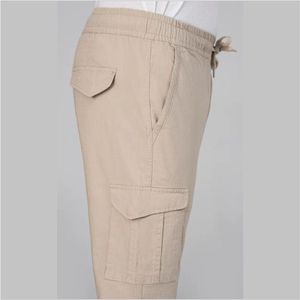 Pantalones Cargo Casuales de Mujer, Cintura Alta, Tejido de Ganchillo, Múltiples Bolsillos, Cintura Elástica, Transpirables, Ecológicos, Holgados, Largos - Product Image 4