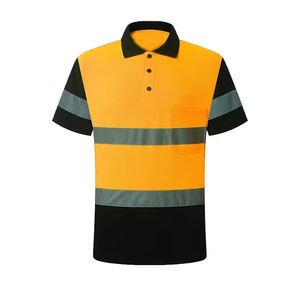 Vêtements de travail haute visibilité pour l'été pour hommes, sweat-shirt de travail pour ouvriers du bâtiment avec manches longues réfléchissantes, chemise de sécurité pour les postes de sécurité - Product Image 1