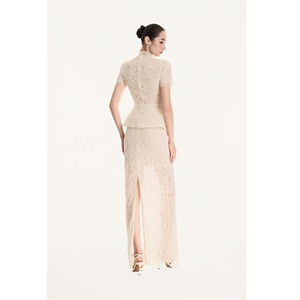 Productos Listos para Enviar, Faldas para Mujer, Nueva Falda ELARA con Encaje Floral, Decoración Elegante con Encaje, Falda Maxi Beige Estándar para Mujer - Product Image 3