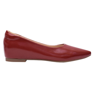 Chaussures plates à bout pointu pour femmes Ann'S Red, talon bas, cuir véritable, boucle à fermoir, élégantes et confortables, chaussures habillées pour le bureau - Product Image 2