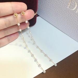 High Quality Freshwater Baby Pearl Dangle Earrings Long Earline Fine Jewelry for Wholesale Retail for Mother's <b>Friend</b> <b>Gifts</b> - Product Image 1