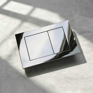 Plaque de chasse d'eau double pression ABS pour réservoir de toilettes encastré, bouton poussoir chromé, design moderne, pièce de rechange pour hôtels et appartements - Product Image 1
