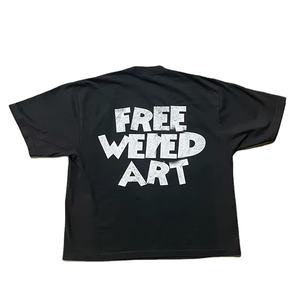 Custom Logo 300GSM Box Cut Tee T-Shirt Streetwear Heavyweight Cropped Top Graphic Cotton Oversized Boxy Fit Men Puff Printing - Product Image 4