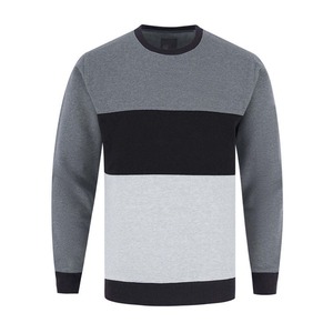 Pull en tricot pour homme, col rond, manches longues, style color block, coupe classique, pour l'automne - Product Image 1