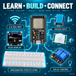 <span class=keywords><strong>ESP32</strong></span> ESP-32S WiFi Starter Kit mit OLED, <span class=keywords><strong>DHT11</strong></span>, PIR, Relais, Steckbrett, Sensormodulen, IoT-Lernkit, IoT-Entwicklungsboard - Product Image 3