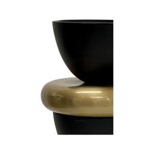 Support de bougie en aluminium noir et or Glam Sham, moderne, fait main, écologique, durable, pour les activités religieuses - Product Image 3