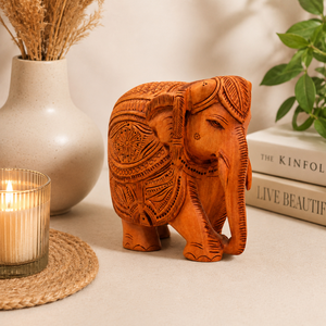 Handcrafted Wooden <b>Elephant</b> Statue | Intricately Carved Decorative <b>Elephant</b> Figurine | Traditional Wooden Home Office <b>Decor</b> - Product Image 6