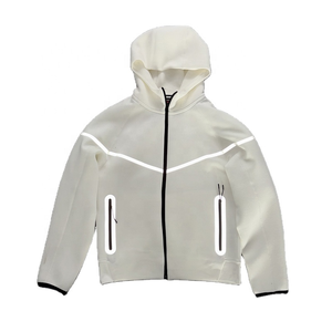 Nouvel ensemble de survêtement réfléchissant brodé pour homme, sweat à capuche en polaire épais et pantalon de jogging, streetwear d'hiver en coton premium - Product Image 2