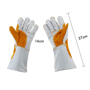 Guantes de Soldadura de Cuero Personalizados con Puño Largo, Protección Contra Llamas y Calor, Guantes de Seguridad Industriales Resistentes para Soldador, Bolsas y Estuches LWG-0041 - Product Image 2