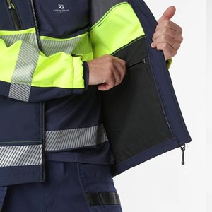 Chaqueta de Trabajo de Seguridad Reflectante para Hombre, Impermeable, de Alta Visibilidad, Resistente al Viento, de Poliéster, Certificada CE, Antidesgarro - Product Image 6
