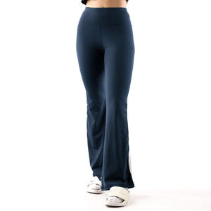 OEM Service <b>Women's</b> Plaid Mid Waist Flared Leg Yoga Leggings Full Length Four-Way Stretch Spandex/Polyester Breathable - Product Image 1