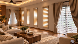 ม่านม้วนไฟฟ้า WINHOME RB Super System Series ZEBRA ป้องกันแสงแบบ Blackout สำหรับสำนักงานทันสมัย ผู้รับเหมาตกแต่ง โรงแรม ห้องพักแขก รับผลิตตามแบบ OEM ODM - Product Image 1
