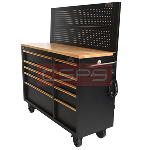 OEM Heavy Duty 132cm 10 Drawer <b>Lockable</b> Rolling Tool <b>Cabinet</b> With Wooden Top For Workshop <b>Storage</b> - Product Image 4