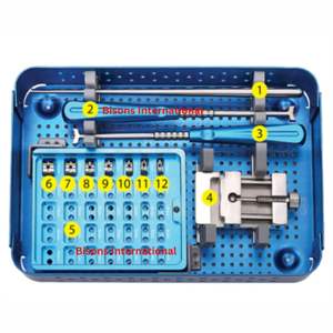 BISONS - Juego de Instrumentos Ortopédicos Manuales de Acero Inoxidable para Cirugía de Columna Vertebral TLIF PEEK Cage - Product Image 1