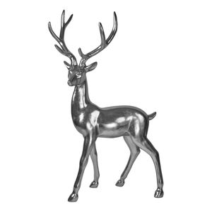 Sculpture Moderne Métallique Cerfs et Rennes, Figurine Animale Abstraite Finition Argentée, Décoration d'Intérieur, Luxe Hôtelier, Sculpture en Gros - Product Image 4