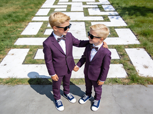 Boys Rust Orange 2 Piece Suit <b>Set</b> with Bow Tie | Kids Wedding Party Formal <b>Blazer</b> Pant Suit | Custom Children Occasion Wear - Product Image 3