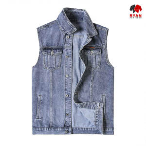 Ryan Pro Gear Gilet en jean sans manches unisexe à capuche, design personnalisé, écologique, tendance, avec logo personnalisé - Product Image 4